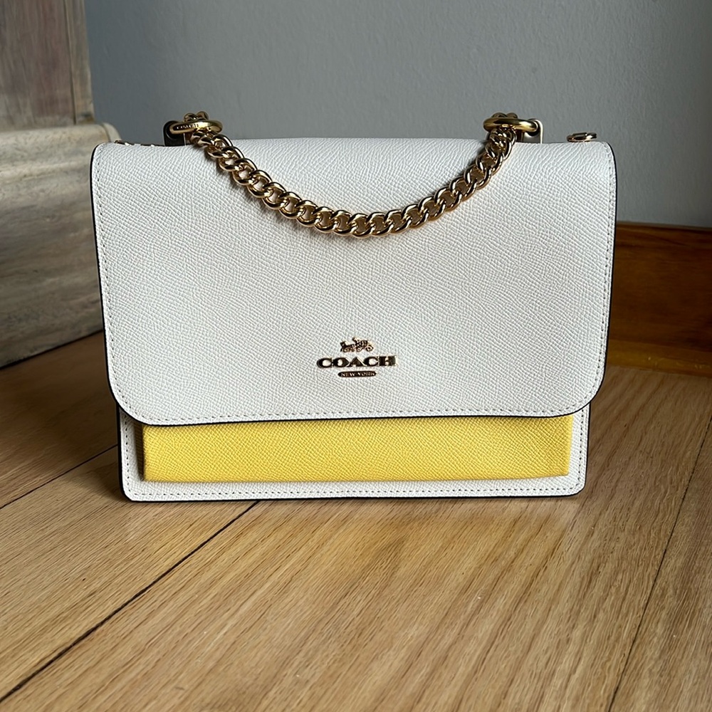 Coach Klaire Crossbody in Colorblock. Ivory leather